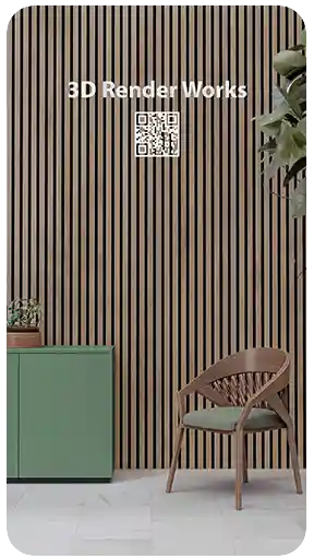 İç mekan konseptine entegre edilmiş koltuk CGI sahnesi